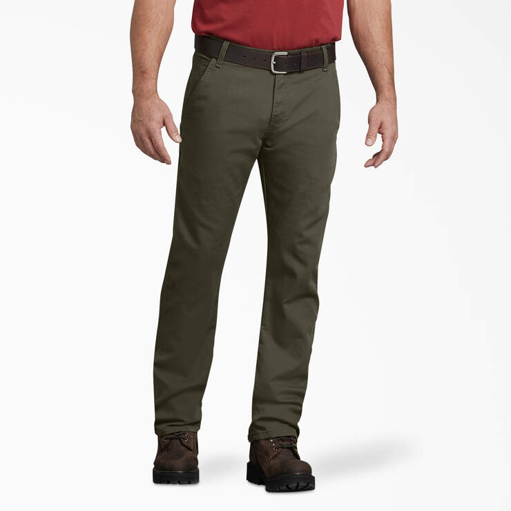 Dickies - Men's FLEX Regular Fit Duck Carpenter Pants - DP802 Moss Green