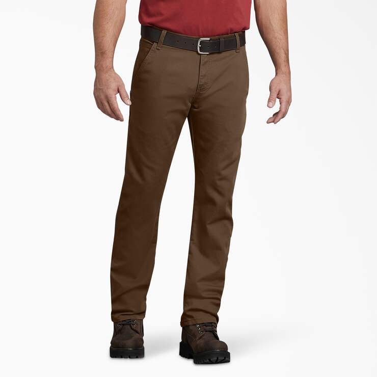 Dickies - Men's FLEX Regular Fit Duck Carpenter Pants - DP802 Timber Brown