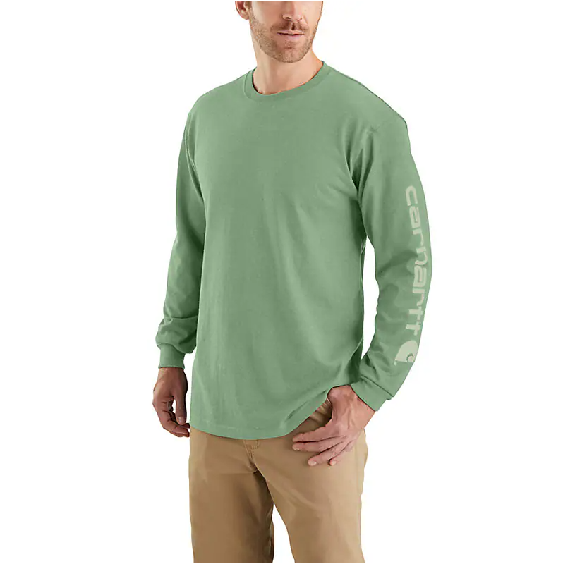 Carhartt - Men's Loose Fit Heavyweight Long Sleeve Logo Sleeve Graphic T-Shirt - K231