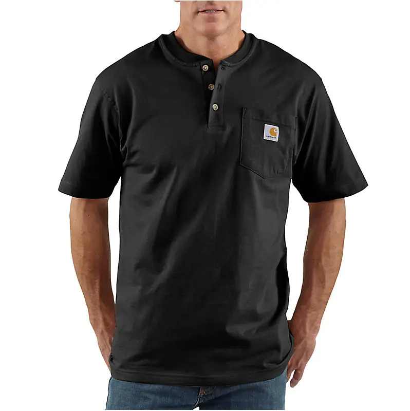 Carhartt - Men's Loose Fit Heavyweight Short Sleeve Pocket Henley T-Shirt - K84