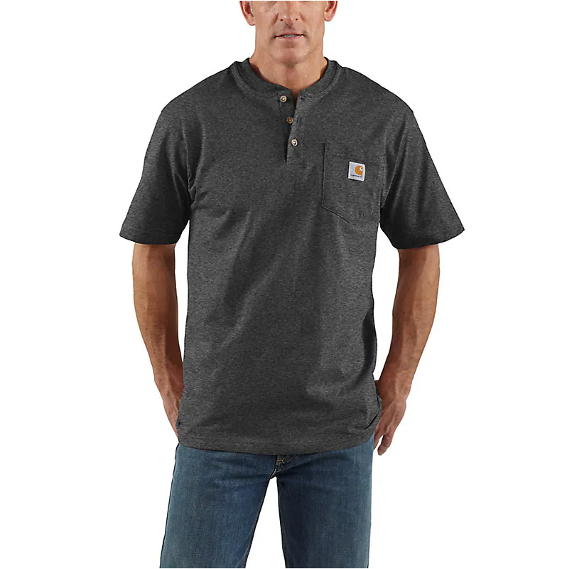 Carhartt - Men's Loose Fit Heavyweight Short Sleeve Pocket Henley T-Shirt - K84
