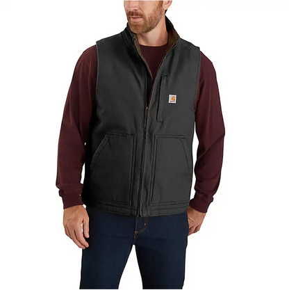 Carhartt - Men's Loose Fit Washed Duck Sherpa Lined Mock Neck Vest - 104277