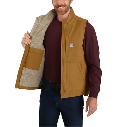 Carhartt - Men's Loose Fit Washed Duck Sherpa Lined Mock Neck Vest - 104277