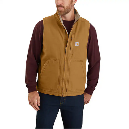 Carhartt - Men's Loose Fit Washed Duck Sherpa Lined Mock Neck Vest - 104277
