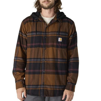 Carhartt - Men's Rugged Flex Relaxed Fit Flannel Fleece Lined Hooded Shirt Jac - 107011