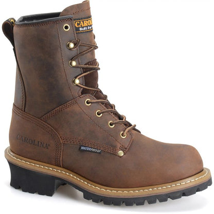 Carolina - Men's 8” Waterproof Brown Steel Toe Logger Work Boot - CA9821