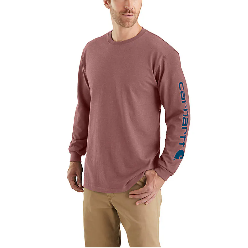 Carhartt - Men's Loose Fit Heavyweight Long Sleeve Logo Sleeve Graphic T-Shirt - K231