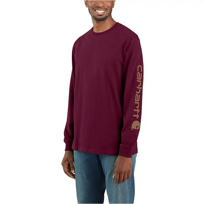 Carhartt - Men's Loose Fit Heavyweight Long Sleeve Logo Sleeve Graphic T-Shirt - K231